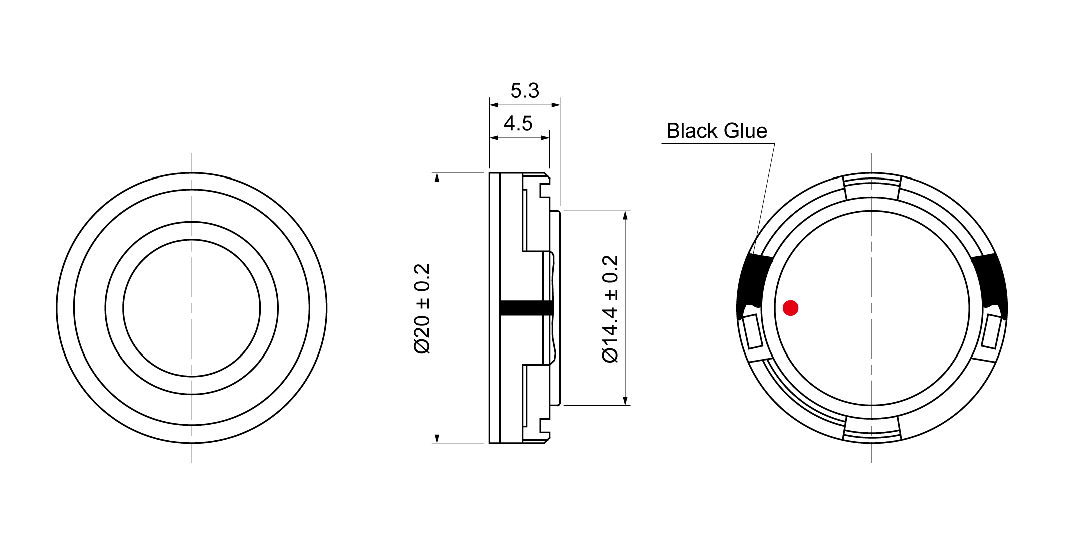 OSR20R-5.3B1.5W8A Mechanical Drawing